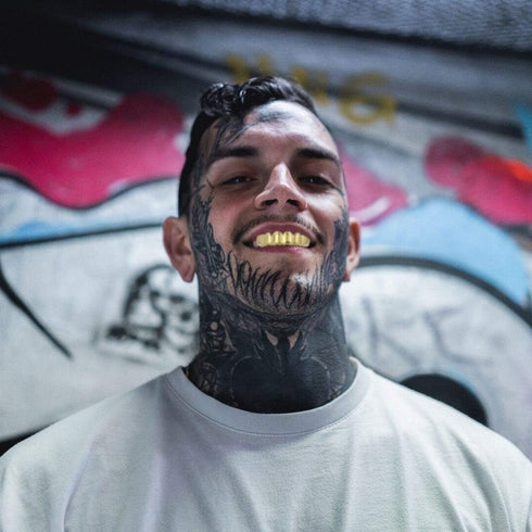TOPGRILLZ Grills for Your Teeth Gold Grillz 18K Gold Plated Rapper Costume Grillz Teeth for Men and Women Hip Hop Polished 6 teeth Extra Silicon M...