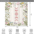 Riyidecor Witchy Moon Phase Shower Curtain for Bathroom Decor 72Wx72H Floral Pink Rustic Wildflower Plant Leaves Botanical Herbs Nature Art Printe...