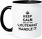 3dRose mug_233162_4 "Keep Calm and Let the Lieutenant Handle it funny career job pride gift" Two Tone Mug, 11 oz, Black...