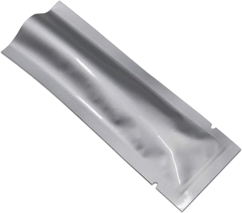 PABCK 100 Pcs 1.57x5.51 inch (Inside Size 1.18x5.12 inch) Coffee Food Storage Heat Sealable 3.34mil Mylar Pure Foil Bag Vacuum Pouch for Sampling ...