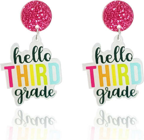 Fun Teacher Earrings Back to School Grade Earrings Pencil Drop Dangle Earring for Teachers First Day of School Earrings Teachers Appreciation Day ...