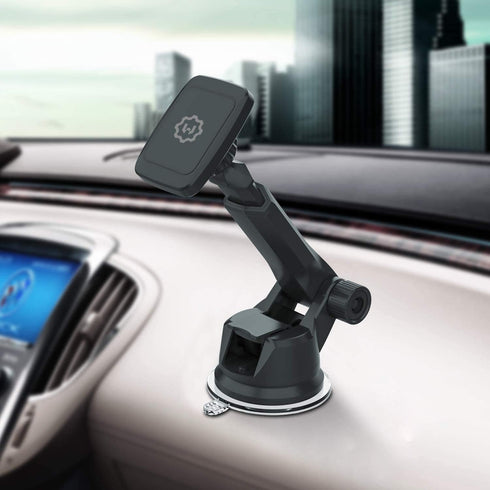 WixGear Universal Magnetic Car Mount Holder, Windshield Mount and Dashboard Mount Holder for Cell Phones and Tablets with Long Arm – (New Version ...