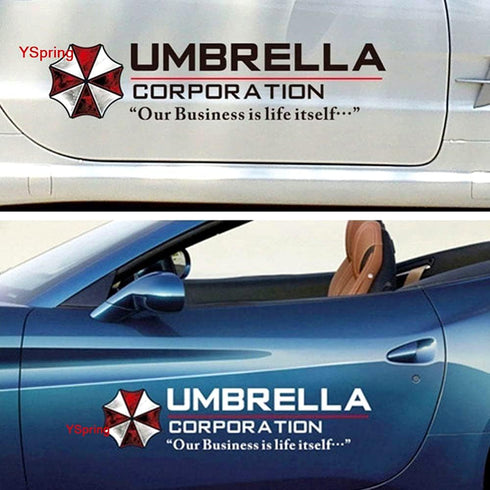 Umbrella Corporation Car Window Decals Auto Residen t Evi l Biohazard Vinyl Stickers for Car Motorcycle Truck Wall Laptop 1 Pair(Style I-white-19....