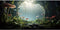AWERT 36x18 inches Aquarium Background Foggy Stone Mushroom Moss Terrarium Background Polyester Green Plants Cave Fish Tank Background...