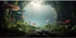 AWERT 36x18 inches Aquarium Background Foggy Stone Mushroom Moss Terrarium Background Polyester Green Plants Cave Fish Tank Background...