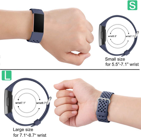 Wepro Band Compatible with Fitbit Charge 4 Bands for Women Men, Compatible with Fitbit Charge 3 Bands, Waterproof Breathable Holes Sport Strap for...