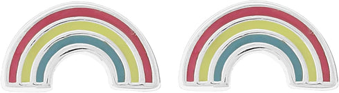 Boma Jewelry Sterling Silver Resin Rainbow Stud Earrings...