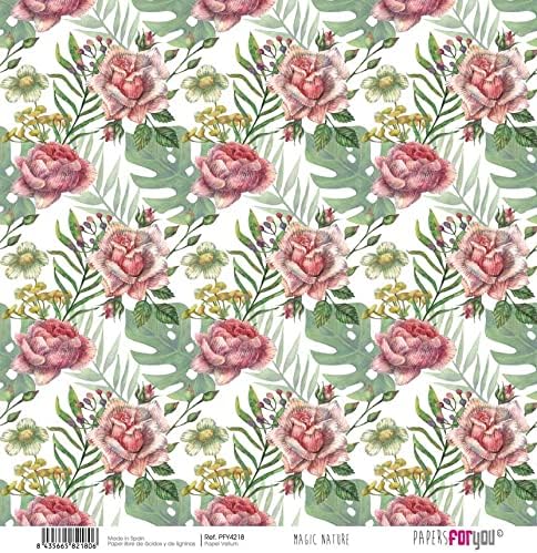 Papers For You - Vellum Scrapbooking Paper Kit | "Magic Nature" Collection | Includes 6 Single Sided Vegetable Papers with Different Designs | Siz...