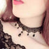 GRAEEN Black Lace Necklaces Gothic Lace Choker Crystal Pendant Halloween Cosplay Party Diamond Necklace Jewelry for Women...