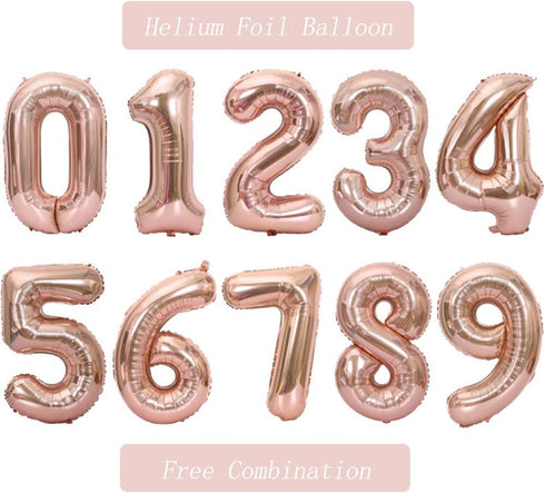 Tellpet Rose Gold Number 9 Balloon, Combined into Number 1980 Party Decorations Balloons, 40 Inch...
