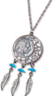 American Coin Treasures Buffalo Nickel Dream Catcher Coin Pendant Necklace - United States Silvertone Pendant With Feathers| Web Medallion Pendant...