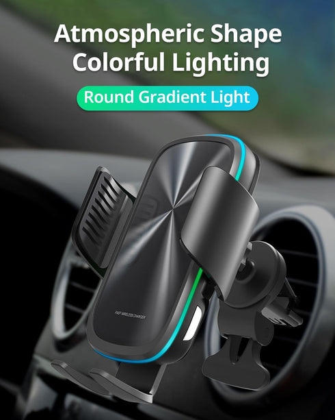Wireless Car Charger with Phone Holder Mount Fast Charging 15W Auto Clamping for Phone Air Vent Accessories...