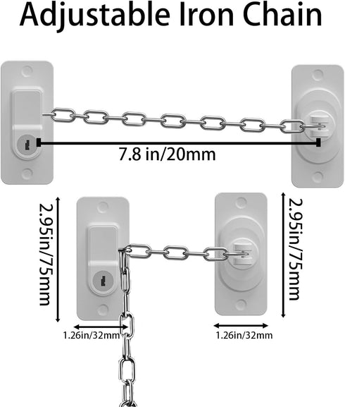 (3 Pack) Child Safety Locks, Adjustable Refrigerator Lock with Keys, for Fridge, Door, Drawers, Toilet and Child Safety Cabinet Lock, door lock, w...