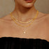 MBW Gold Layered Set Necklaces for Women, Dainty 14K Gold Plated Layered CZ Pendant Necklaces Simple Gold Herringbone Snake Choker Cuban Link Pape...