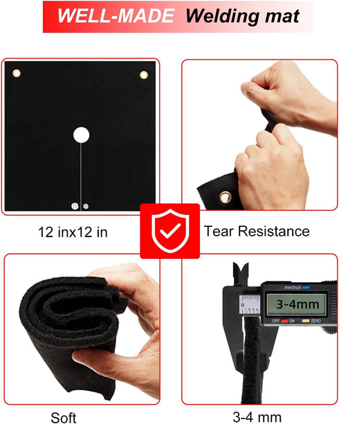 Welding Blanket Fireproof, 2 Packs Opening Shape Heat Shield Mat, Brazing Heat Shield for Torch, Welding Pad for Plumbing, Fire Flame Resistant Cl...