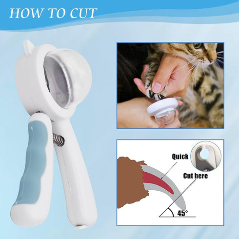 WishLotus Pet Nail Clippers, Anti-Slip and Splash Dogs Nail Clipper with Clear Baffle and Hide Nail File Cat Claw Clippers Grooming Tool Accessori...