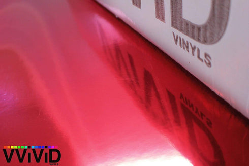 VViViD Red Mirror Chrome Cast Vinyl Wrap for Car, Boat, Bike Self Adhesive Film Air Release Bubble and Air-Free 3MIL (1ft x 5ft)...