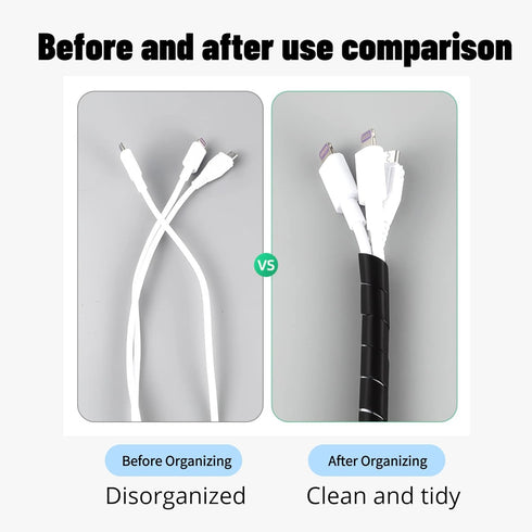 Yosoo Spiral Cable Wrap, 6mm/1/4" Black, 2M (6.56ft) Cable Organizer...