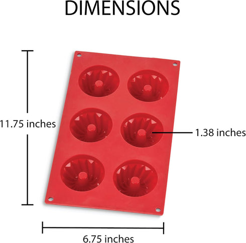 Mrs. Anderson's Baking Mini Fluted Cake Pan, European-grade Silicone, 6-Cup...