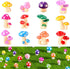 MAOMIA Miniature Mushroom Figurines 32 Pcs Fairy Garden Accessories Mushroom Cake Toppers Micro Landscape Garden Decoration Plant Flower Pots Orna...