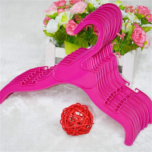 Pet Clothing Hanger, 10PCS Plastic Anti-Skid Dog Puppy Cat Clothes Clothing Rack for Small Animals (Pink, S...
