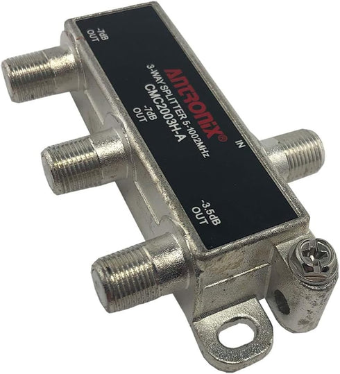 Antronix CMC2003H-A 3-Way Horizontal Splitter -3.5dB -7dB 5-1002 MHz High Performance for Coax Cable TV & Internet...