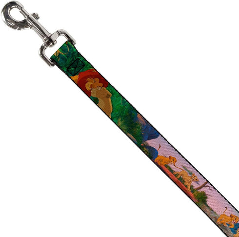 Buckle-Down Pet Leash - Lion King Simba & Nala Growing Up Scenes - 4 Feet Long - 1.5" Wide...