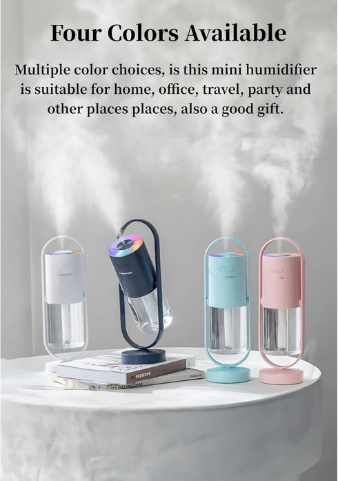 Portable Mini Humidifier, Compact 360° Rotating Cool Mist Air Humidifier Automatic Shutdown for Office for Home for Travel (#1)...