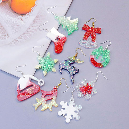 Christmas Resin Earring Molds Christmas Tree Elk Snowflake Earring Resin Molds Christmas Silicone Molds for Resin Crafts Resin Jewelry Making Kit ...