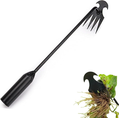 Weeding Artifact Uprooting Weeding Tool, Garden Hoe Rakes Hand Weed Root Remover Tools, Weed Picker Tool with Long Handle (15.7 in)...