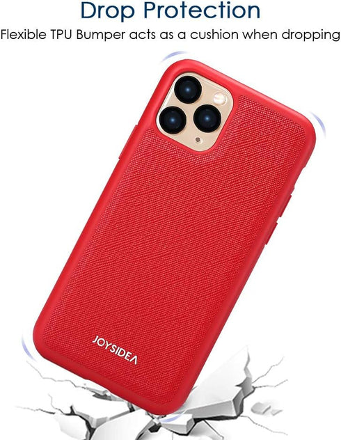 iPhone 11 Pro Max Case Fit Magnetic Car Mount & Wireless Charging, Premium PU Leather Phone Back Cover, Slim Full-Body Protective Hybrid Bumper fo...