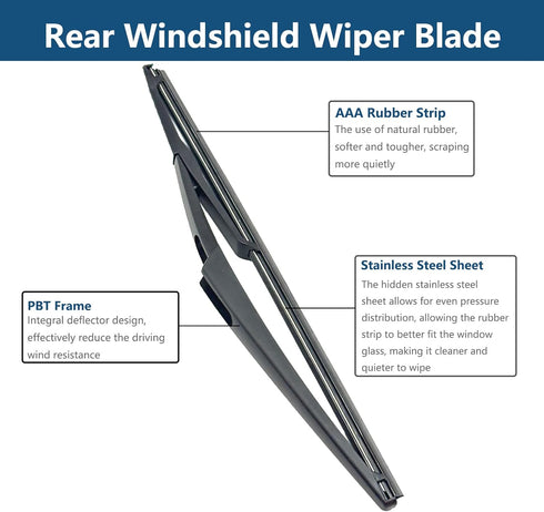 Rear Windshield Wiper Arm Blade Set for Nissan Rogue 2014-2022/Nissan Pathfinder 2013-2019/Nissan Rogue Sport 2017-2019 Back Window Wiper Arm Blad...