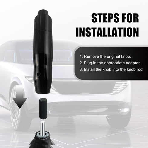 1 PC Car Modified Gear Lever, 5.7" Racing Decorative Alloy Easy-Grip Shift Knob with Adapter, Gear Shifting Smooth Operation Long Handle, Universa...