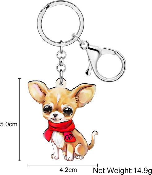 Acrylic Cute Dog Pets Keychain for Women Girls Kawaii Puppy Key ring Gifts for Purse Car Keys Dog Lovers...