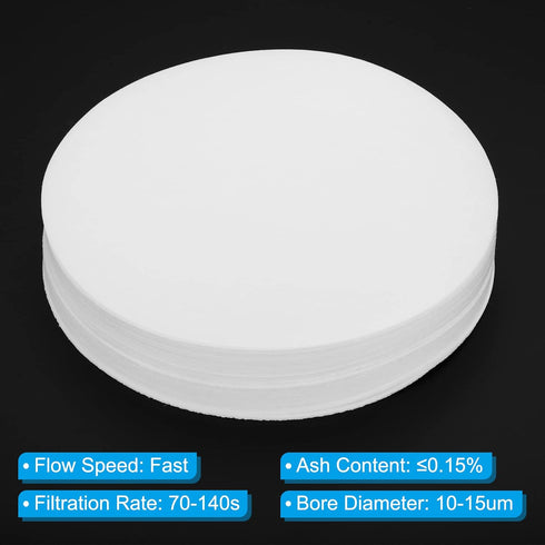 PATIKIL 100Pcs 12.5cm Qualitative Filter Paper Circles, Fast Speed Round Laboratory Filter Paper Chemical Industrial Oil Testing Funnel Filter Pap...