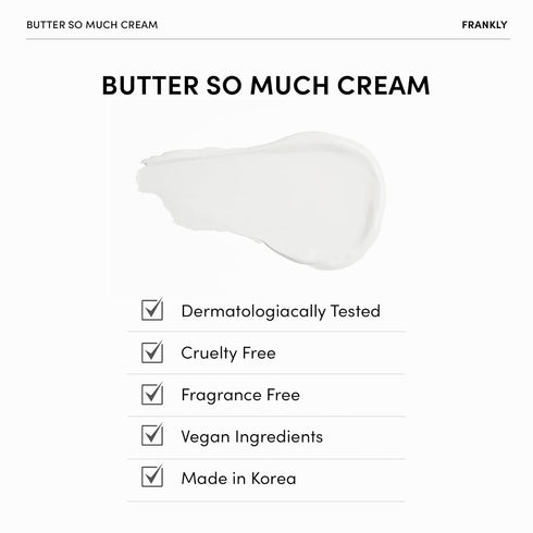 FRANKLY Butter So Much Cream - Intense Moisturizing | 20% Vegan Butter & Plant Oils | 5% Murumuru Butter & 6.3% Jojoba | For Dry & Sensitive Skin ...