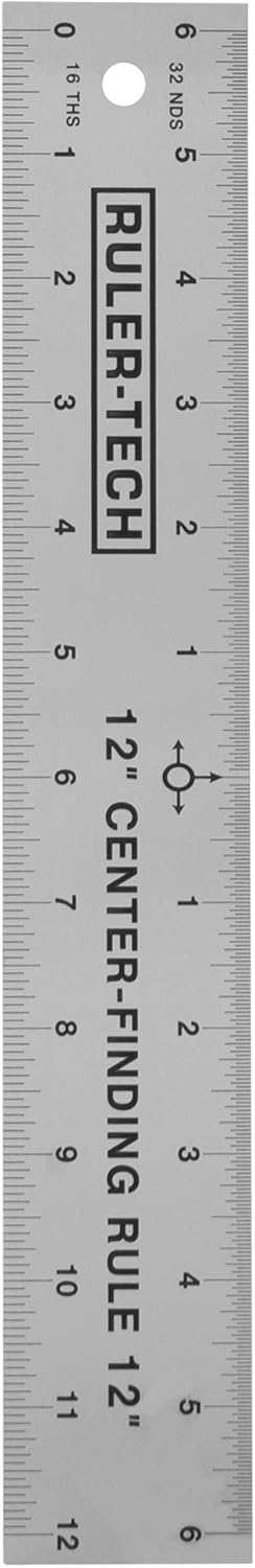 Stainless Steel Center Finding Ruler. Ideal for Woodworking, Metal Work, Construction and Around The Home (12" Ruler)...