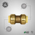 Everflow Supplies Pushlock UPSC12 1/2 Inch Long Push X Push Coupling for Push-Fit Fittings, Made with No Lead DZR Forged Brass, Connects PEX, CPVC...