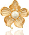Yellow Flower White Pearl Brooch Gold Autumn Flower Pins Autumn Fall Flower Broach for Mother Wife GF Wedding Bridal Bouquet Party Charm Flower Pi...