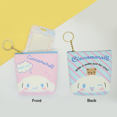 Kawaii Dog Coin Purse Badge Holder and Keychain, Wallet Handbag with Zipper, Badge Wallet Purse Credit Card Holder, Money Bag Coin Pouch Accessori...