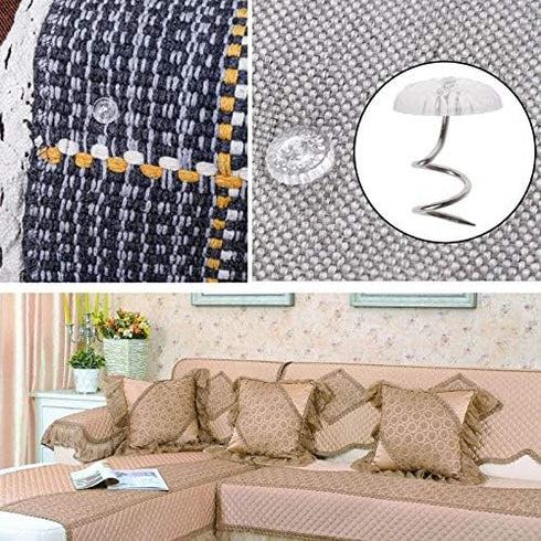 Sowaka 120 Pcs Twist Pins Upholstery Clear Heads Slip Cover Fasteners Headliner Pins for Sofa Car Van Home Furniture Hold Bed Skirt (120 pcs)...