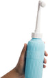 Juvo Peri Bottle Kit | Portable Travel Bidet, Handheld Squeeze Bottle with 2 Spray Nozzles, Cap and Storage Bag, Upside Down Use, 13.5 oz, Blue/Pi...
