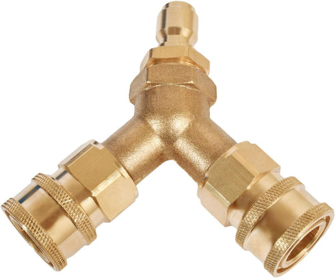 xiangxu Pressure Washer Tee 3/8 Inch Fitting Splitter Coupler Quick Connect Two Gun to One Power Washer 4.0 GPM Accessories...