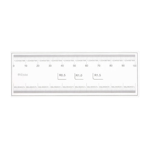 Film Flexible Ruler 10cm 0.1mm Scale with R Angle PET Plastic Folding Straight Ruler Calibration Soft Ruler Measuring Tool for Factory, Transparen...