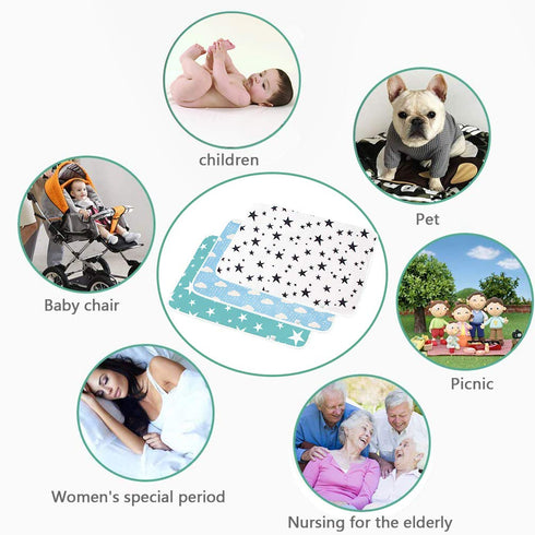 3 Pack Diaper Changing Pad, Maveek Portable Toddler Diaper Changing Pad Waterproof Baby Change Mats Premium Change Pad Liner Bed Pad Play Mat(Gree...