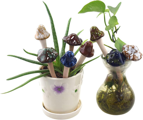 Accessories 8PCS Ceramic Mushroom Garden Pot Decoration Mushroom Figurine Indoor and Outdoor Flowerpot Decoration Lawn Tree Ornaments Pottery...