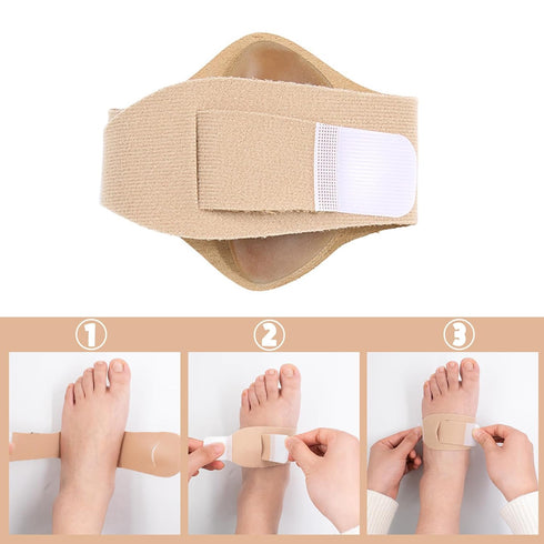 2 Pair of Arch Support for Plantar Fasciitis Relief, Adjustable Arch Support Compression Bands, Non-Slip Unisex Arch Sleeves with Gel Pads for Fal...