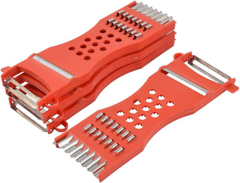 uxcell Plastic Frame Vegetable Fruit Slicer Peeler Shredder 4pcs Red Silver Tone...