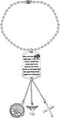 FUSTMW Guardian Angel Rearview Mirror Charm Drive Safe Gifts Car Ornament Hanging New Drivers Gifts May Your Guardian Angel Ride with You (silver)...