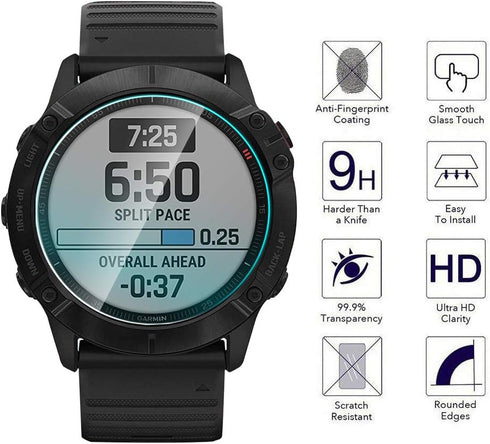 Orzero (4 Pack) Compatible for Garmin Fenix 8 AMOLED 47mm/AMOLED 51mm/Forerunner 955/Forerunner 955 Solar/Fenix 6X Pro/6X Pro Solar Screen Protect...